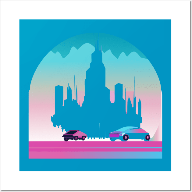 cyberpunk city skyline Wall Art by goingplaces